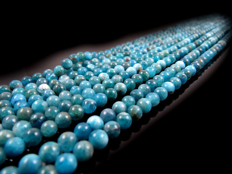 85 beads Semi-precious Apatite 4mm round (Apatite 4mm 1 string-85 beads)