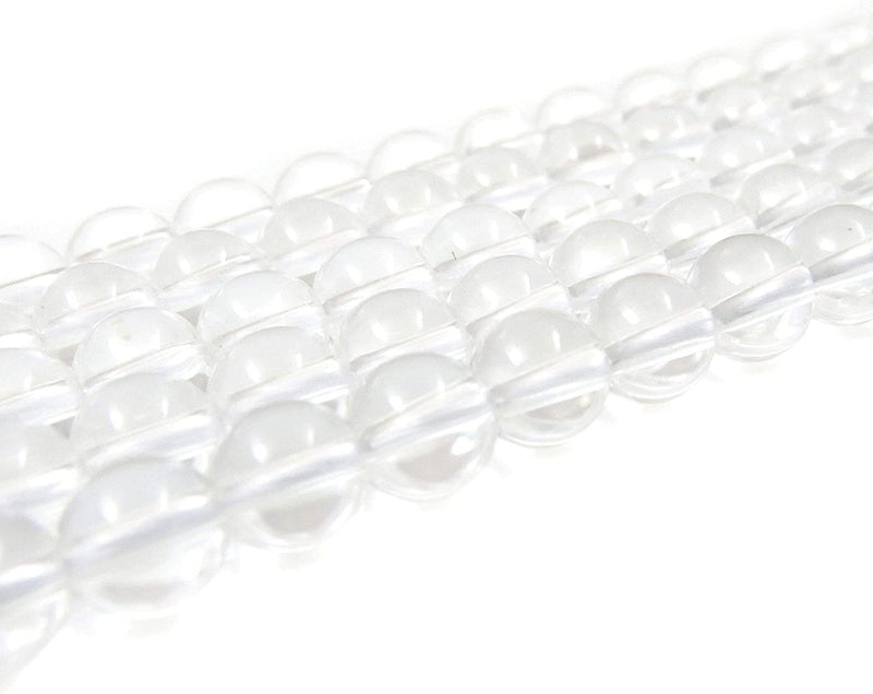 Crystal Quartz Semi-precious Stones 6mm round, 60 beads/15" string (Crystal Quartz 6mm 1 string of 60 beads)