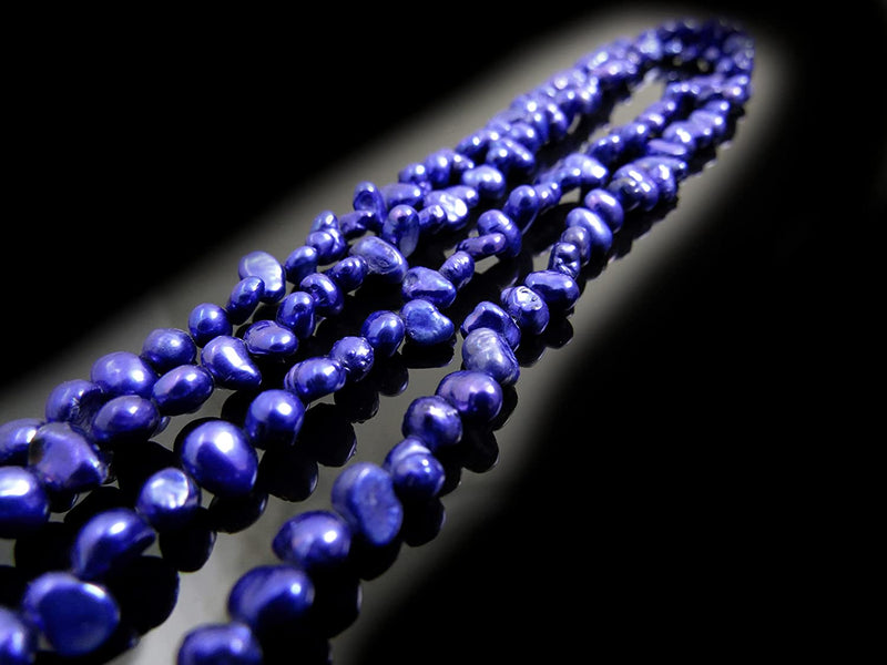 200Xpcs Natural Freshwater Pearls 3-4mm, Royal Blue color