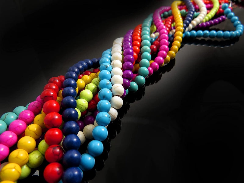 10 Magnesite Turquoise Ropes 6mm, mix of 10 Colors, assorted colors