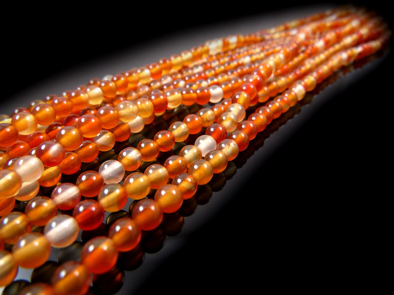 85 beads Semi-precious Carnelian 4mm round (Carnelian 4mm 1 string-85 beads)