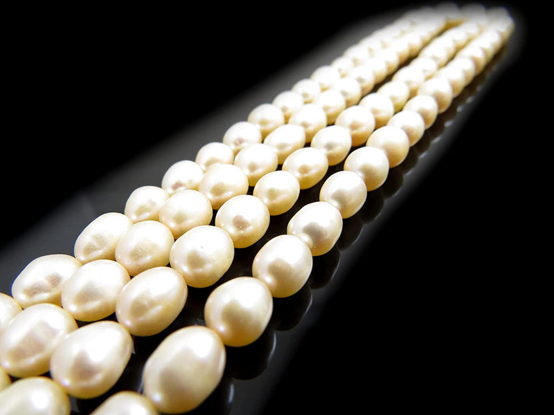 104pcs Natural Freshwater Pearls 6x8mm, Light Peach color