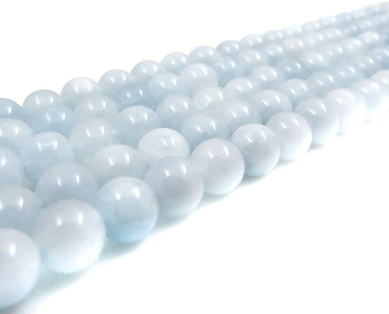 Aquamarine Semi-precious stones 6mm round, 60 beads/15" rope (Aquamarine 6mm 1 rope of 60 beads)
