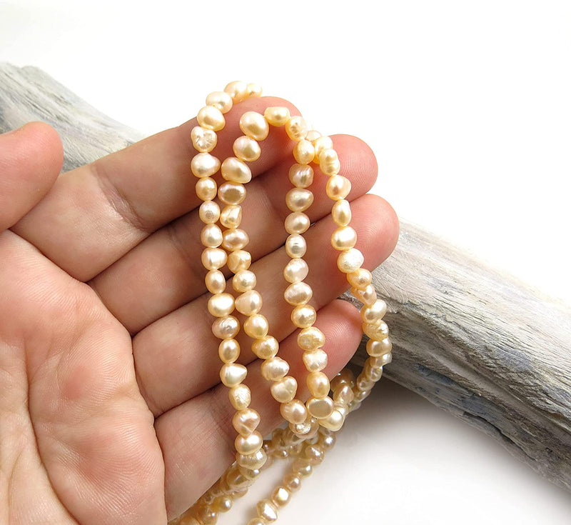 150pcs Natural Freshwater Pearls 5-6mm, Light Peach Color