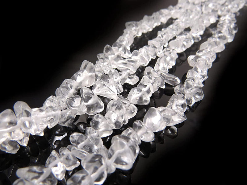 Crystal Quartz Chips Semi-precious stone, 2 strings 32" each, beads irregular size 4 to 7mm