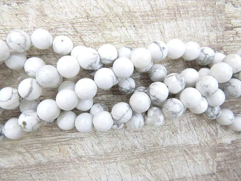 Semi-precious stones 8mm round, 45 beads/15" string (Howlite 1 string-45 beads)