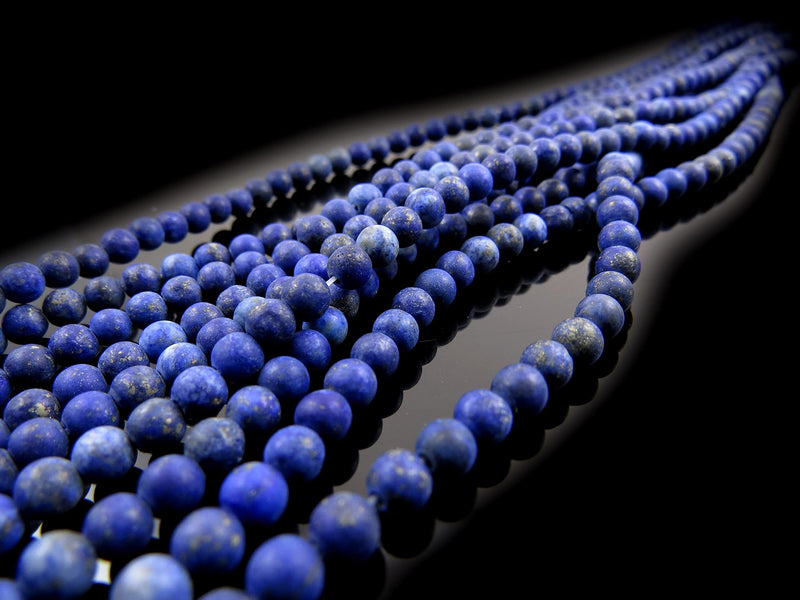 170 beads Lapis Lazuli Mat Semi-precious 4mm round (Lapis Lazuli Mat 4mm 2 strings-170 beads)