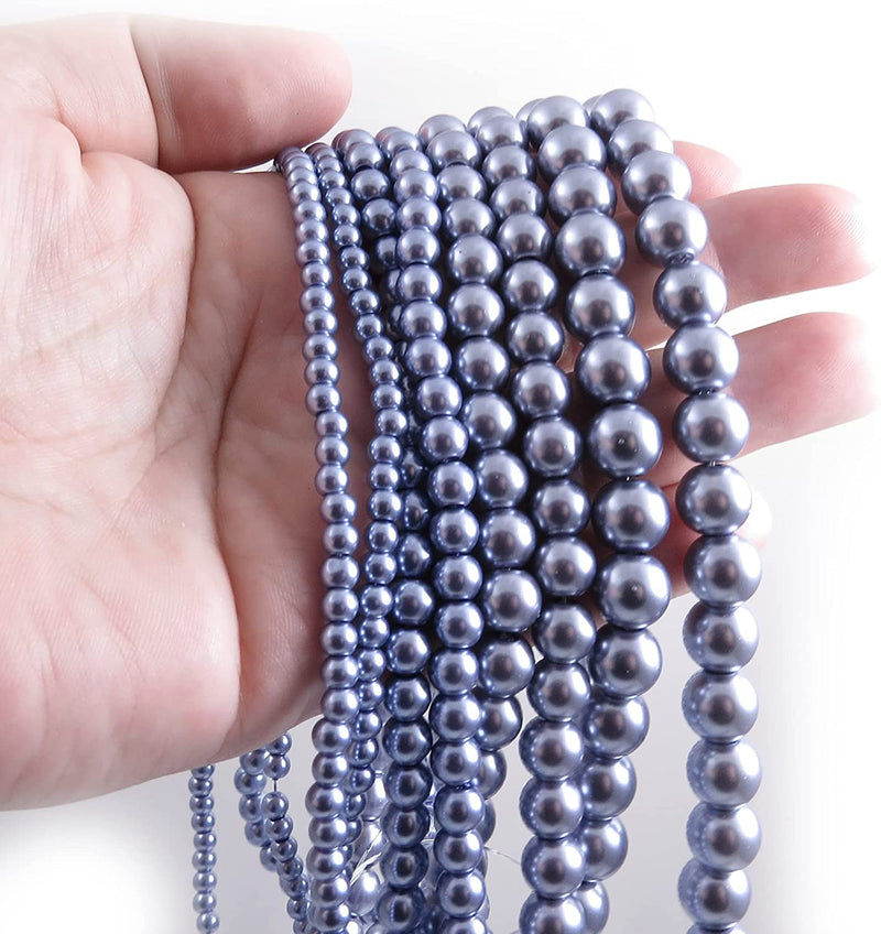 556pcs Glass Beads Collection, 4 sizes 4-6-8-10mm color Indigo
