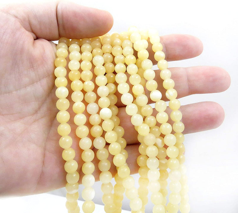 Honey Calcite Semi-precious stones 6mm round, 60 beads/15" rope (Honey Calcite 6mm 1 rope of 60 beads)