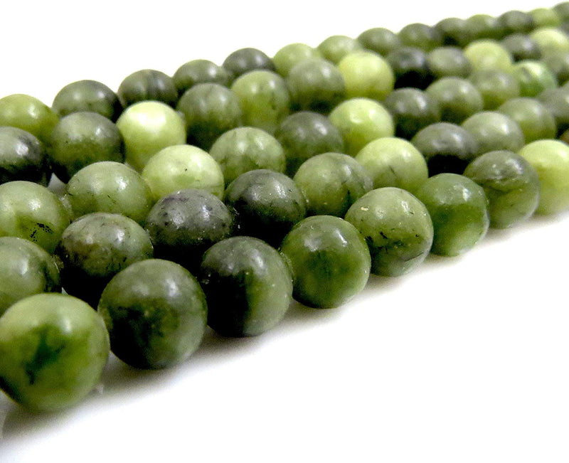 Canadian Jade Semi-precious stones 8mm round, 45 beads/15" rope (Canadian Jade 1 rope-45 beads)