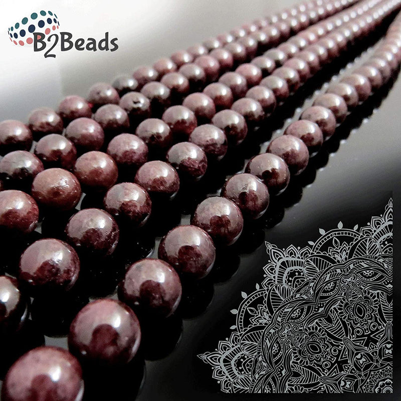 Garnet Semi-precious stones 6mm round, 60 beads/15" rope (Garnet 6mm 1 rope of 60 beads)