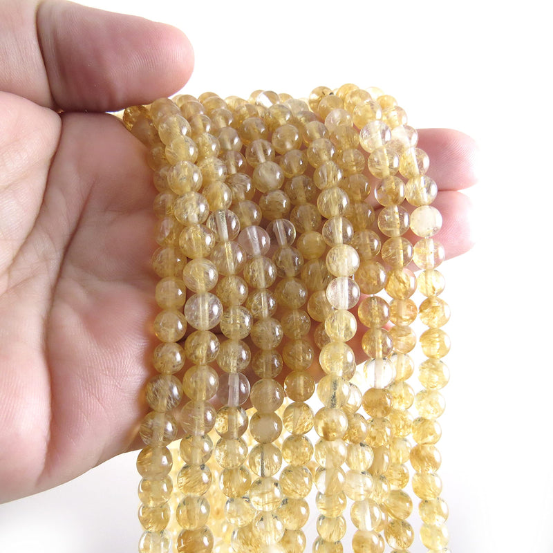 Coffee Stone Semi-precious stones 8mm round, 45 beads/15" rope (Coffee Stone 1 rope-45 beads)