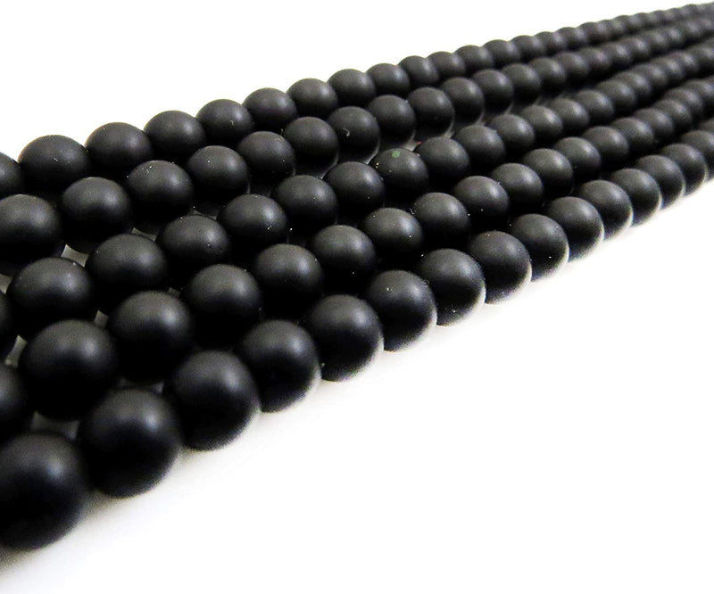 Blackstone Jasper Semi-precious Stone Matte beads 6mm round, 60 beads/15" string (Blackstone Jasper 6mm 2 strings-120 beads)