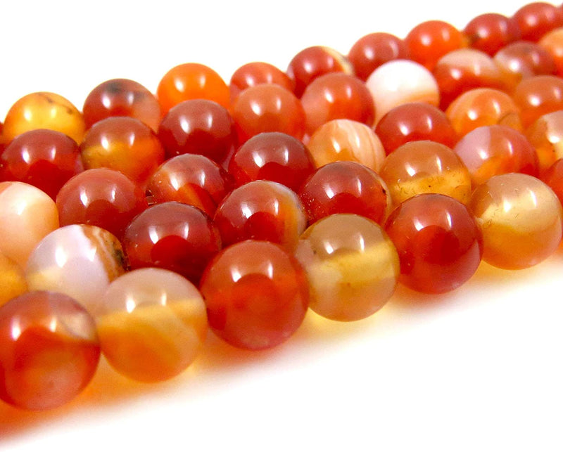 Red Lace Agate Semi-precious stones 6mm round, 60 beads/15" rope (Red Lace Agate 6mm 1 rope of 60 beads)