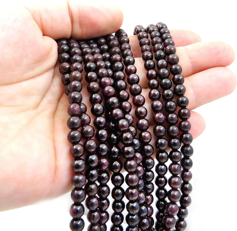 Garnet Semi-precious stones 6mm round, 60 beads/15" rope (Garnet 6mm 1 rope of 60 beads)
