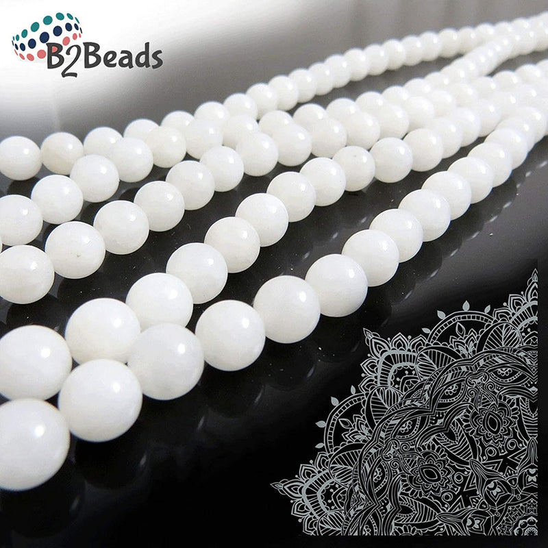 Snow Quartz Semi-precious stones 6mm round, 60 beads/15" rope (Snow Quartz 6mm 1 rope of 60 beads)