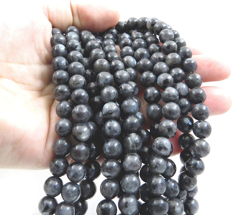 Lavakite Semi-precious stones 8mm round, 45 beads/15" rope (Larvakite 1 rope-45 beads)