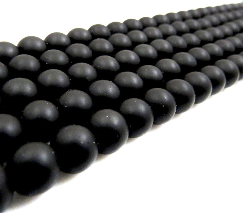 Blackstone Jasper Semi-precious Stone Matte, beads round 8mm, 45 beads/15" rope (Blackstone Jasper 2 ropes-90 beads)