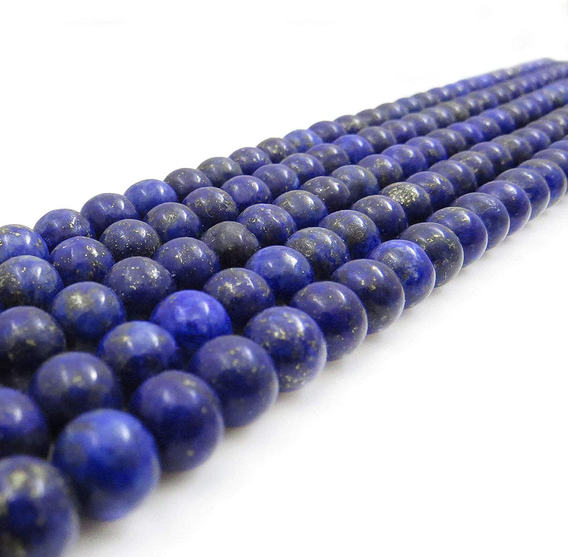 Semi-precious stones 8mm round, 45 beads/15" string (Lapis Lazuli 2 strings-90 beads)