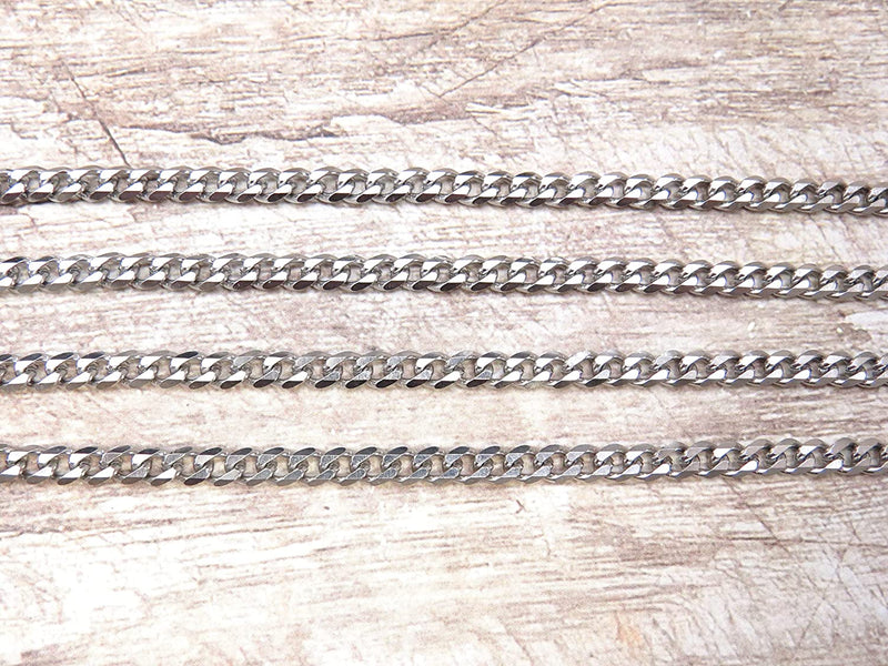 10m Stainless Steel Flat Round Curb Cut Chain 5.3x7mm