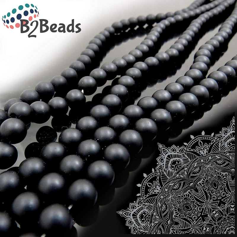 Blackstone Jasper Semi-precious Stone Matte, beads round 8mm, 45 beads/15" rope (Blackstone Jasper 2 ropes-90 beads)