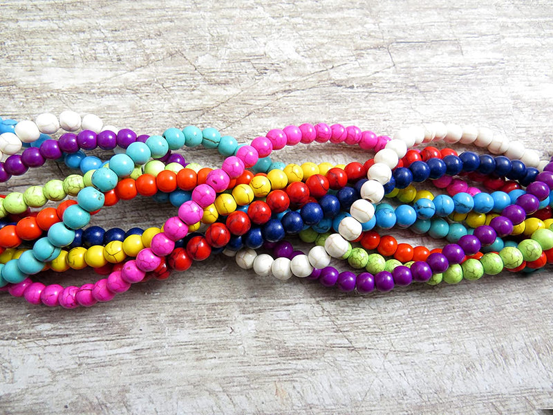10 Magnesite Turquoise Ropes 6mm, mix of 10 Colors, assorted colors