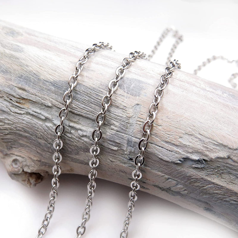 10m Stainless Steel Chain Flat Oval 3x4mm