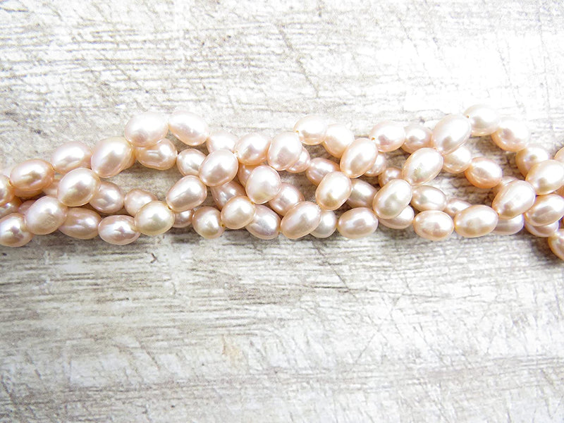 100pcs Natural Freshwater Pearls 5x7mm, Pink Purple Color