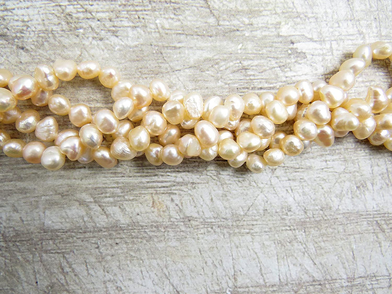 150pcs Natural Freshwater Pearls 5-6mm, Light Peach Color
