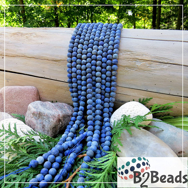 Lapis Lazuli Semi-precious Stone Matte, beads round 8mm, 45 beads/15" cord (Lapis Lazuli 1 cord-45 beads)