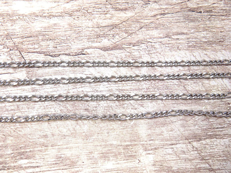10m Stainless Steel Chain Figaro 3/1 3x4mm-3x6mm