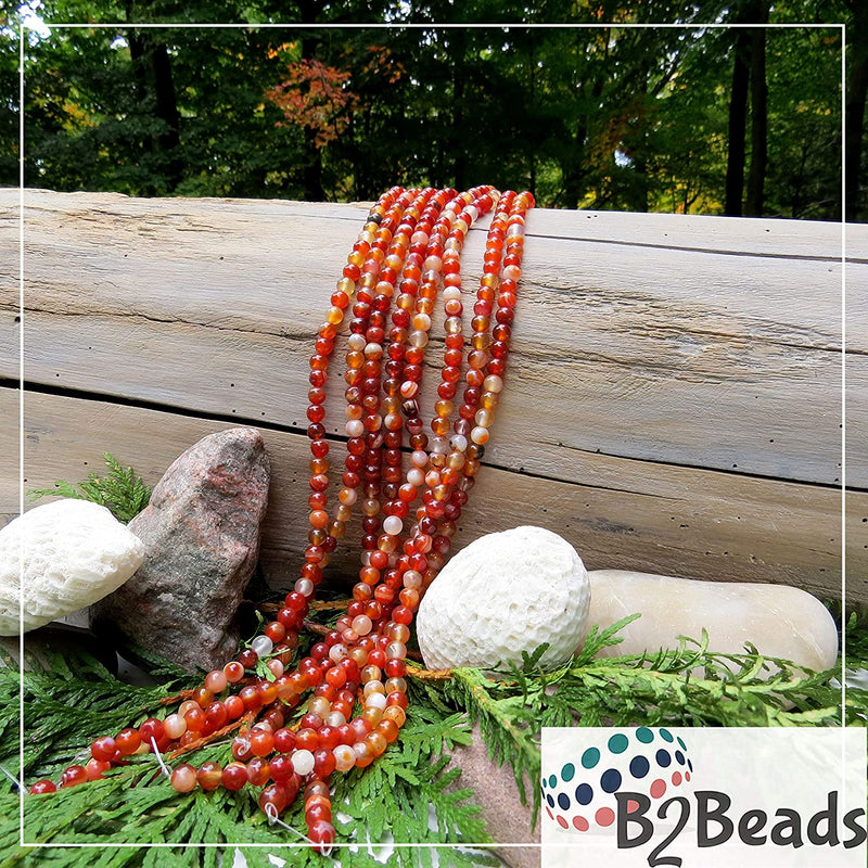 Red Lace Agate Semi-precious stones 6mm round, 60 beads/15" rope (Red Lace Agate 6mm 1 rope of 60 beads)